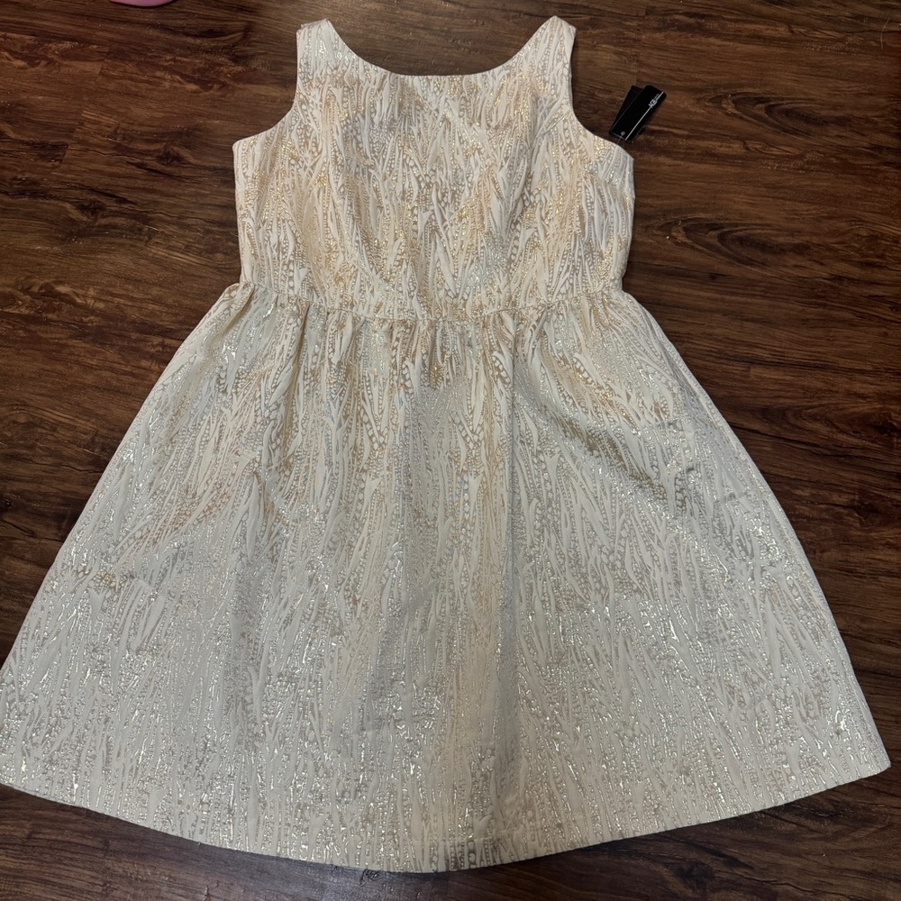 AGB Dress Macys Novelty Social Beige Baroque Dress Size 14